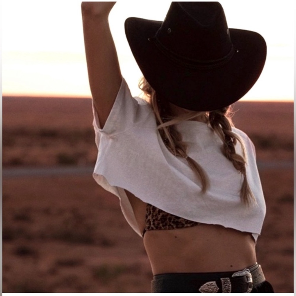 TWO LEFT! GREAT GIFT! NWT FEDORA BLACK ADJUSTABLE COASTAL COWGIRL HAT - Picture 2 of 11